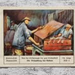 Behandlung Kokons Seidenraupe Faden Asien Palmin Post Sammelbild 156 Reklame alt