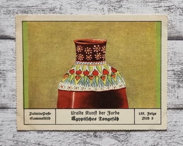 Ägyptisches Tongefäß Kunst Palmin Post Sammelbild 155 Reklame Vintage Werbung