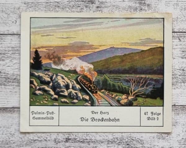 Brockenbahn Eisenbahn Harz Berg Palmin Post Sammelbild 47 Reklame Vintage alt