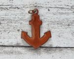 1970er Vintage Kettenanhänger Emaille Anker braun bernstein maritim Geschenk alt