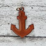 1970er Vintage Kettenanhänger Emaille Anker braun bernstein maritim Geschenk alt