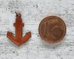 1970er Vintage Kettenanhänger Emaille Anker braun bernstein maritim Geschenk alt – Bild 3