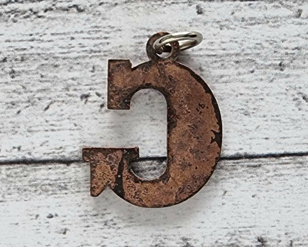 1970er Vintage Buchstabe Anhänger G rosa Emaille Geschenk Mode Retro Name Taufe – Bild 2