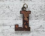 Emaille Vintage Anhänger L Buchstabe 1970er türkis Geschenk Retro Name Hippie – Bild 2
