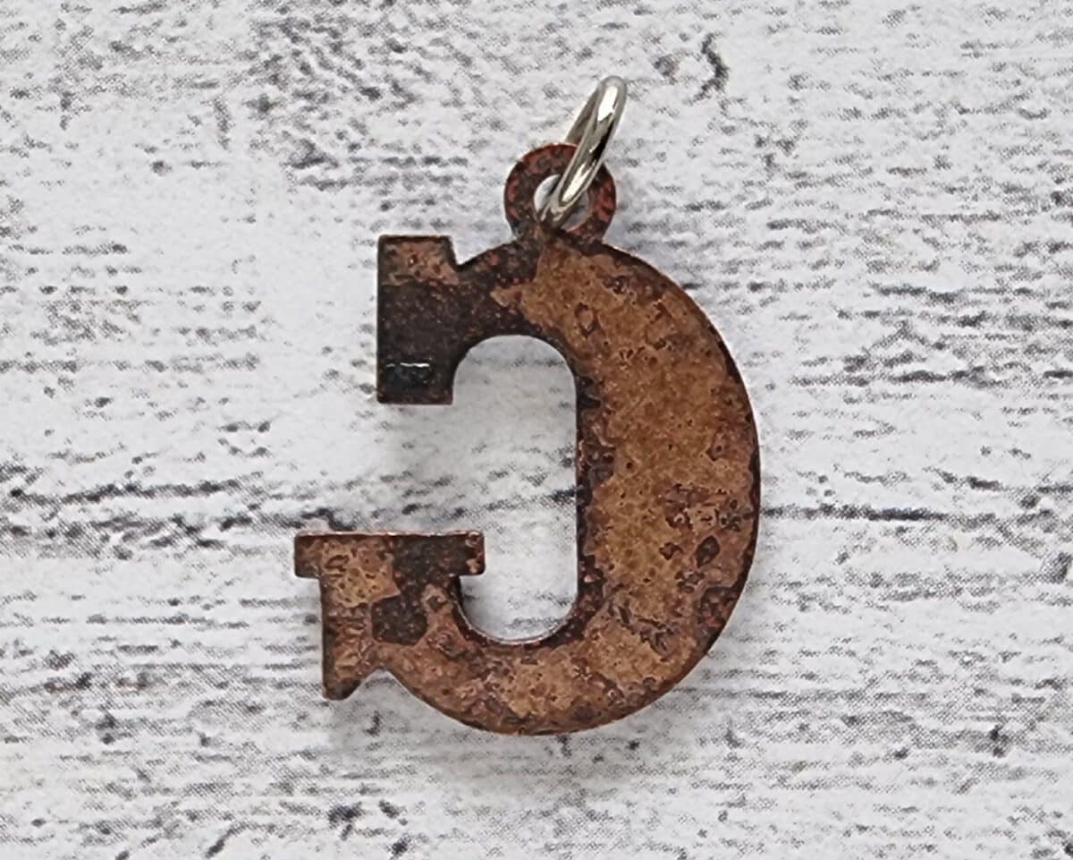 1970er Vintage Buchstabe Anhänger G blau Emaille Geschenk Mode Retro Name Taufe – Bild 2