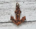 1970er Vintage Kettenanhänger Emaille Anker schwarz maritim Geschenk Mode Retro – Bild 2