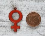 Kettenanhänger Venus Emaille rot 1970er Mode Vintage Planet Geschenk Weiblich