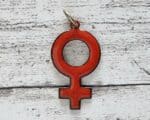 Vintage Kettenanhänger Venus Emaille rot 1970er Planet Geschenk Stil Mode Retro – Bild 2