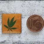 Emaille Quadrat Hanf Blatt Natur Deko Vintage 1970er Kreativ DIY Geschenk Retro