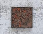 Vintage Emaille Quadrat Farn grün Natur Deko 1970er Kreativ DIY Geschenk Retro – Bild 3