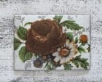 Vintage Emaille Rechteck Rose Blume Deko Glasschiebebild 1970er Kreativ Upcyling – Bild 2