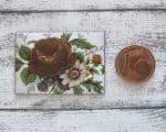 Vintage Emaille Rechteck Rose Blume Deko Glasschiebebild 1970er Kreativ Upcyling