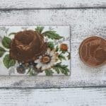 Vintage Emaille Rechteck Rose Blume Deko Glasschiebebild 1970er Kreativ Upcyling