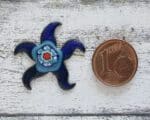 Emaille Seestern blau Millefiori Murano Vintage 1970er Geschenk Kreativ DIY Deko