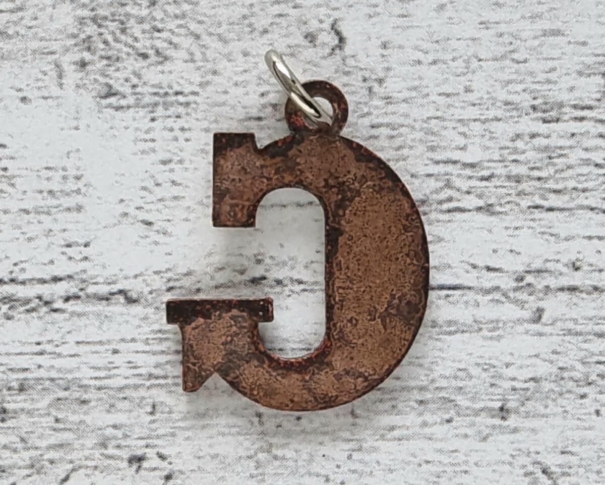 1970er Vintage Buchstabe Anhänger G grün Emaille Geschenk Mode Retro Name Taufe – Bild 2