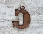 1970er Vintage Buchstabe Anhänger G grün Emaille Geschenk Mode Retro Name Taufe – Bild 2