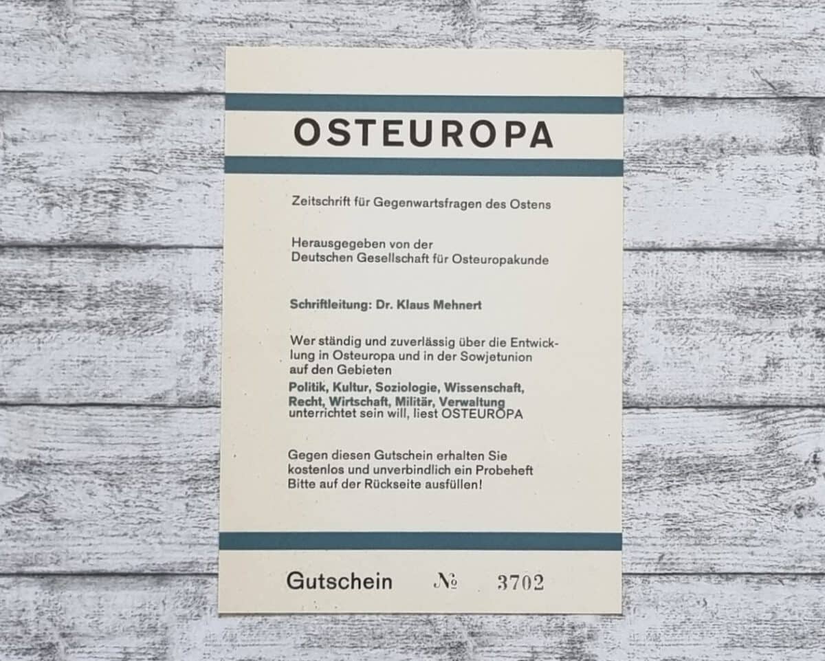 Buchkarte Deutsche Verlags Anstalt Stuttgart Osteuropa Gutschein Reklame Vintage – Bild 2