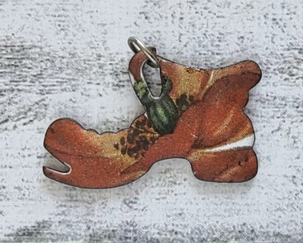 1970er Emaille Anhänger Vintage Schuh Blüte Mohn rot Blume Schmuck Geschenk süß