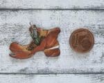 1970er Emaille Anhänger Vintage Schuh Blüte Mohn rot Blume Schmuck Geschenk süß – Bild 3
