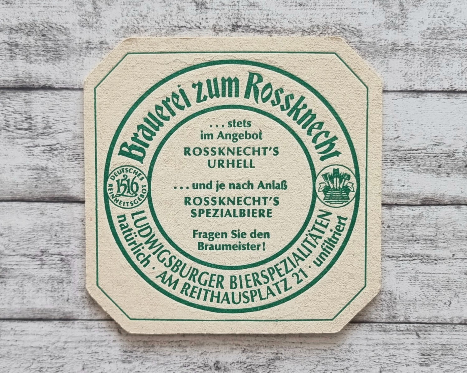 BD01137-002 Brauerei zum Rossknecht | Ludwigsburger Bierspezialitäten | Bierdeckel – Bild 1
